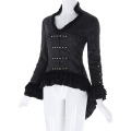 Belle Poque Women&#39;s Retro Vintage Gothic Victorian Corset Style Lace Embellished V-Neck Jacquard Coat Tops BP000223-1